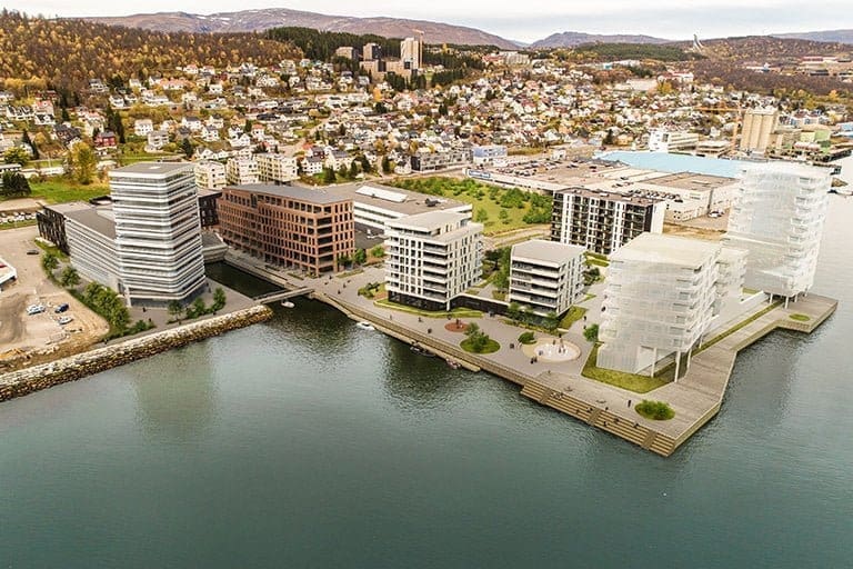 3D-bilde av Kræmer Brygge i Tromsø
